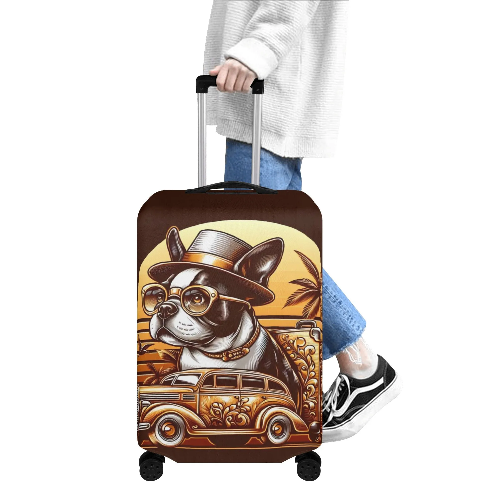 Theo - Luggage Cover for Boston Terrier lovers
