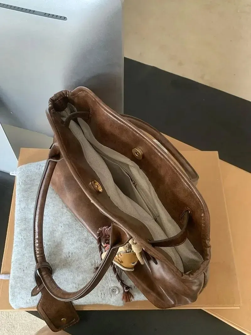 Uakiss Large Capacity Women's Tote Shoulder Bags Pu Leather Ladies Briefcase Bag Vintage Design Female Daily Commute Handbags Purse