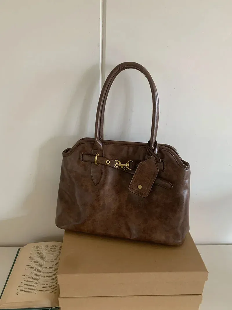 Uakiss Large Capacity Women's Tote Shoulder Bags Pu Leather Ladies Briefcase Bag Vintage Design Female Daily Commute Handbags Purse