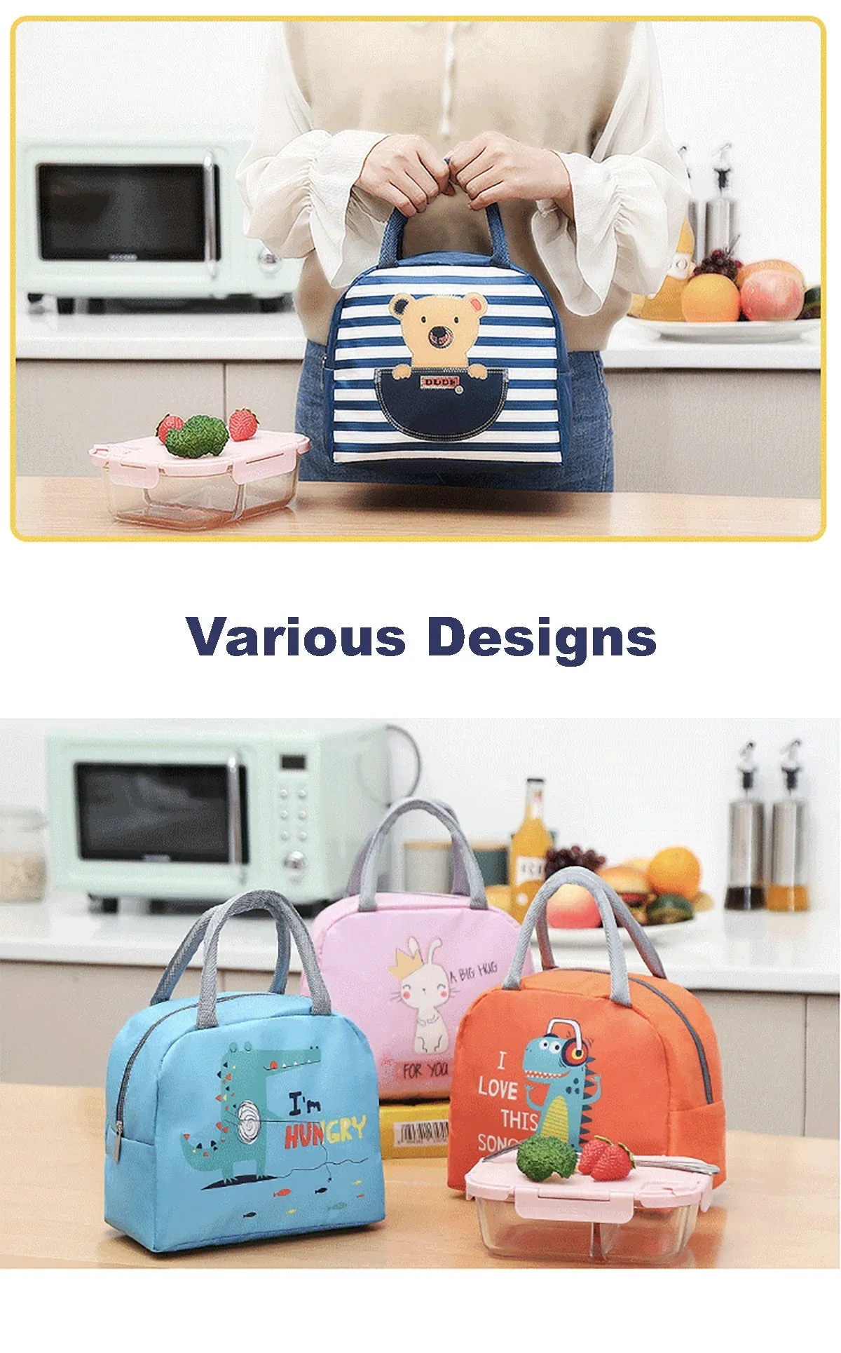 Unicorn Lunch Box Insulated Bag Soft Leakproof Lunch Bag for Kids Men Women, Durable Thermal Lunch Pail for School Work Office | Fit 6 Cans