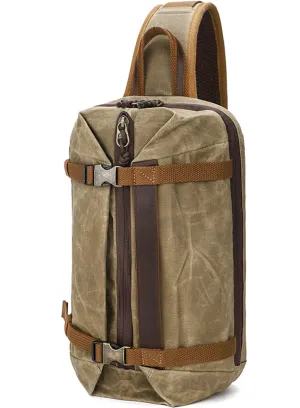Vintage Canvas Chest Bag Sling Crossbody Bag Travel Bag