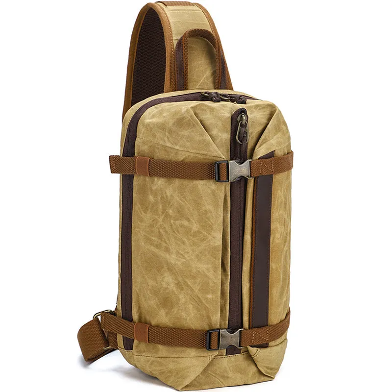 Vintage Canvas Chest Bag Sling Crossbody Bag Travel Bag