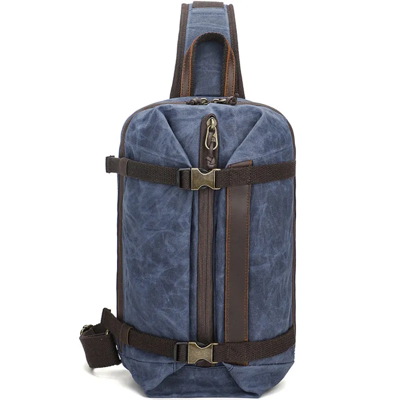 Vintage Canvas Chest Bag Sling Crossbody Bag Travel Bag