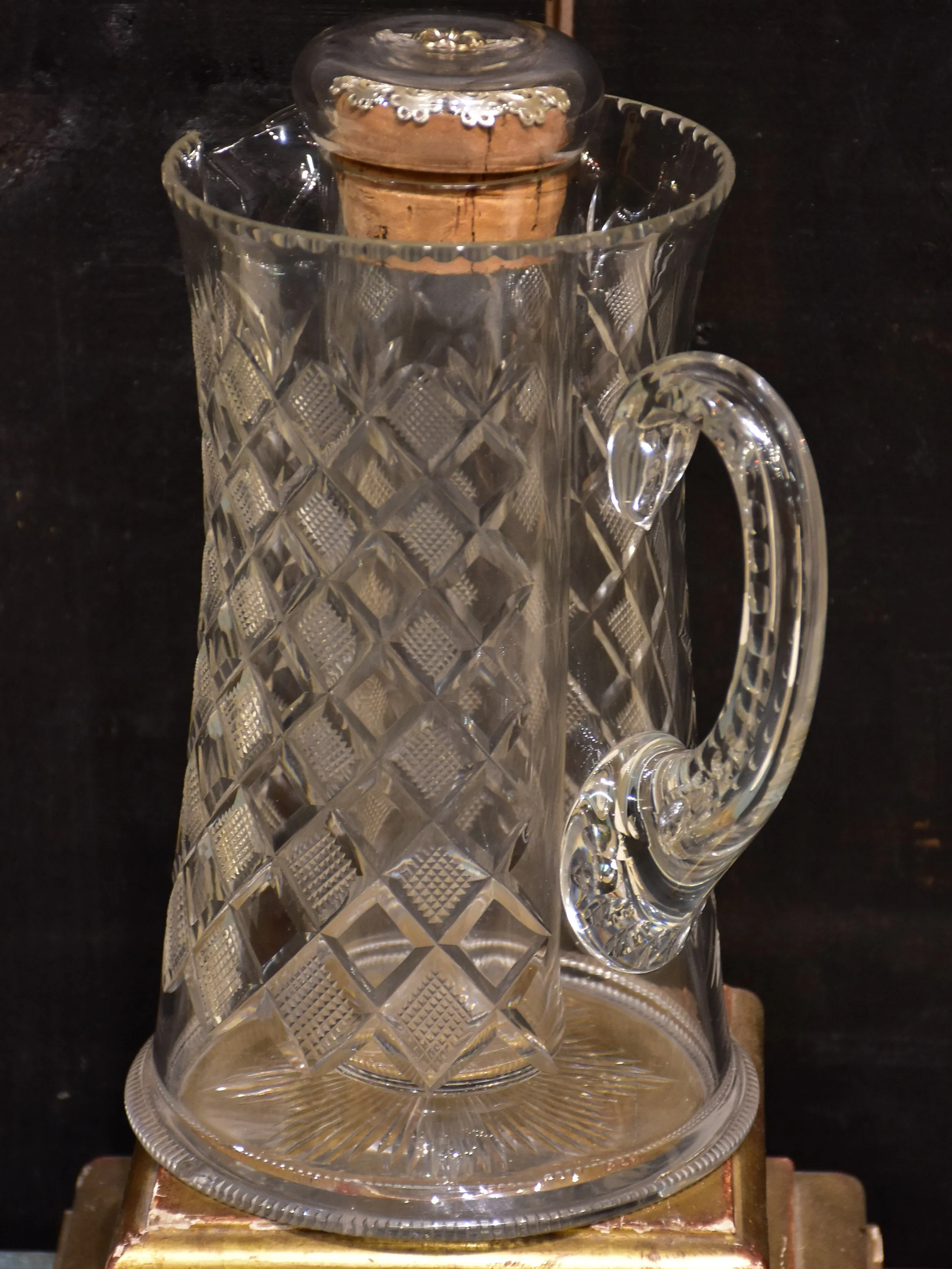 Vintage Crystal pitcher with internal cooler