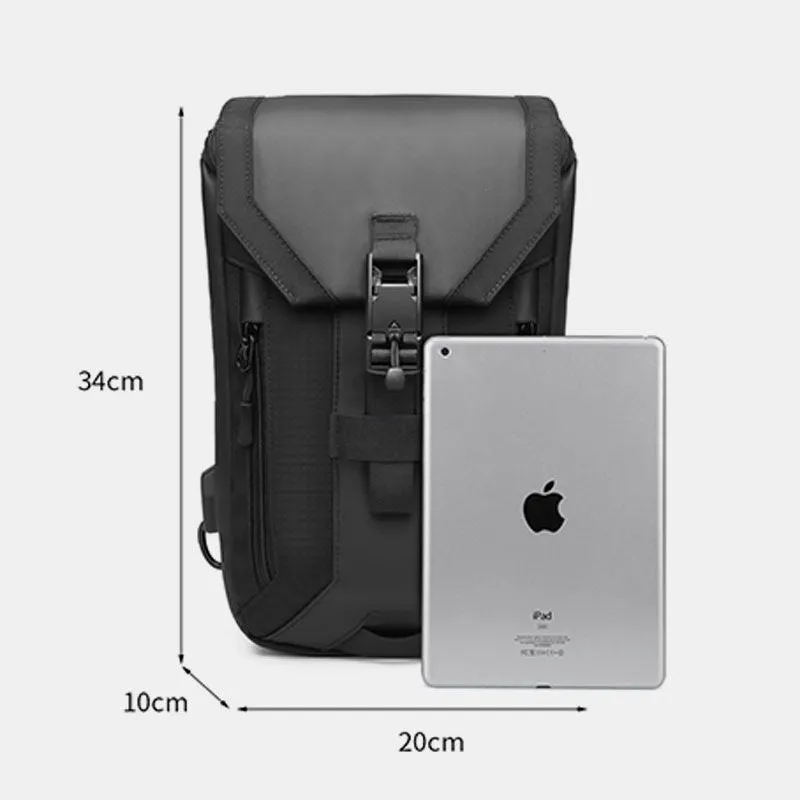 Water-Resistant Sling Bag With USB Charging Port