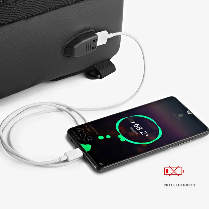 Water-Resistant Sling Bag With USB Charging Port