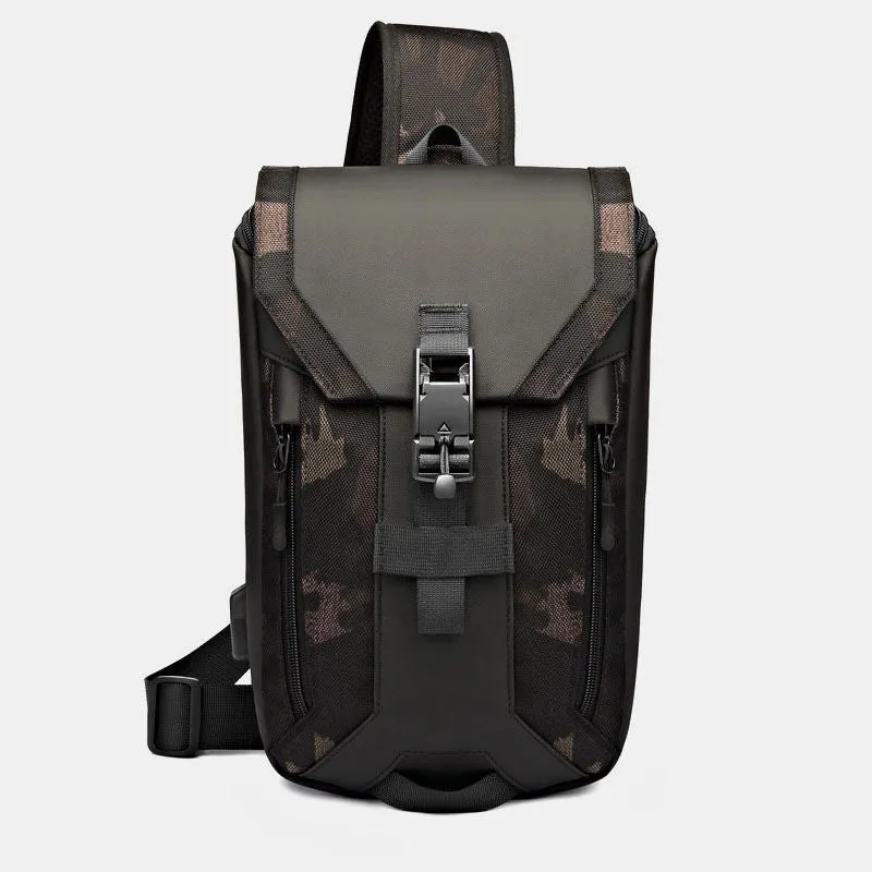 Water-Resistant Sling Bag With USB Charging Port