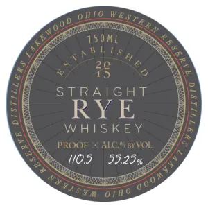 Western Reserve 6 Year Old Barrel Proof Straight Rye