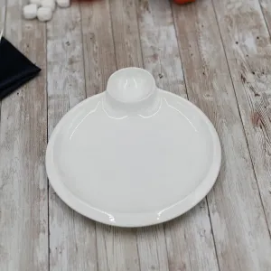 White Round Plate With Sauce Compartment 8" inch |