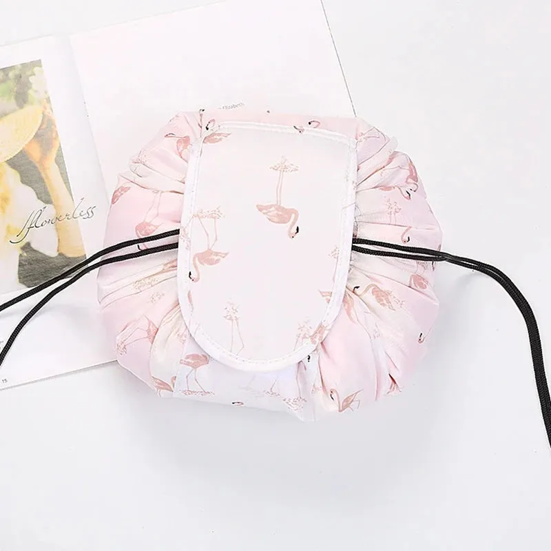 Women Drawstring Cosmetic Bag Travel Makeup Organizer Pouch