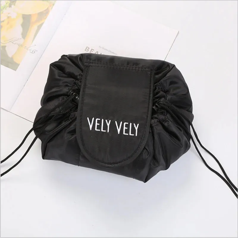 Women Drawstring Cosmetic Bag Travel Makeup Organizer Pouch