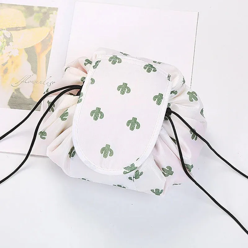 Women Drawstring Cosmetic Bag Travel Makeup Organizer Pouch